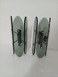 Coppia Applique Veca anni 70 Vetro Murano Fumé e A