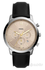 Orologio cronografo Fossil in acciaio e pelle