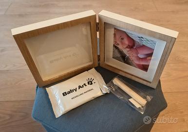 Cornice impronta neonato Baby Art in legno doppia 