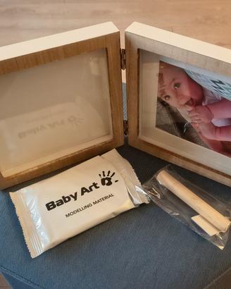 Cornice impronta neonato Baby Art in legno doppia 