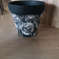 vaso in terracotta dipinto a mano 