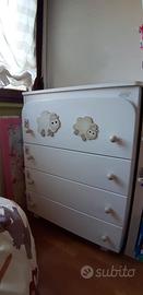 Cameretta bambino con cassettiera e accessori 