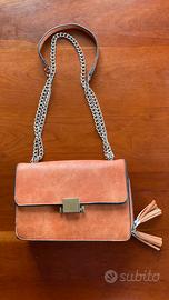 Borsa a spalla color arancione effetto pelle