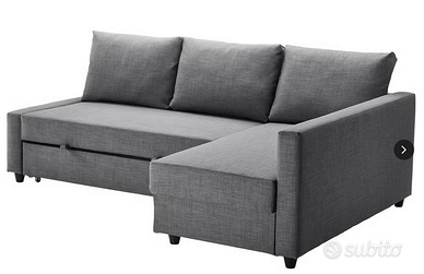 Divano letto angolare/contenitore grigio