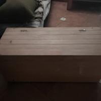 Cassapanca portaoggetti legno pino naturale grezza