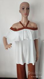 Completo Bianco e tabacco  Simonetta