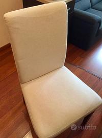 Set 4 sedie castagno scuro - fodera beige