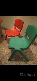Tavolino e 4 sedie in plastica 