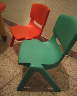 Tavolino e 4 sedie in plastica 