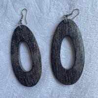 Orecchini in legno marrone e argento