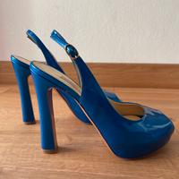 Sandali Roberto Festa laminato blu vernice