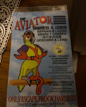 Pettorina Aviator per pappagalli nuova + guinzagli