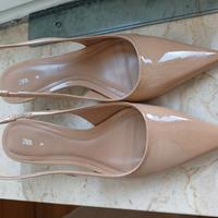 Scarpe slingback nude lucide Zara 39 NUOVE