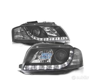 FARI AUDI A3 8P LUCE DIURNA REALE FONDO NERO