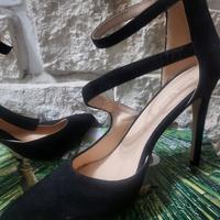 Sandali donna nero tacco cm 10 _ numero 40