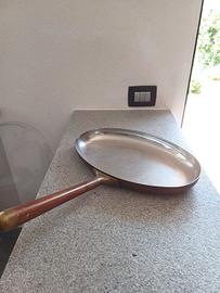 Padella in RAME salta pasta ovale 40cm