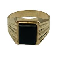 Anello da uomo in oro giallo 18 kt con onice