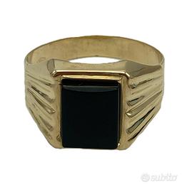 Anello da uomo in oro giallo 18 kt con onice