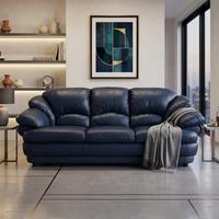 Divano in Vera pelle blu