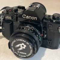 Canon A1 analogica a pellicola 35 tre lenti winder