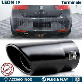 TERMINALE di Scarico OVALE Nero per SEAT LEON 1P