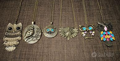 Collana + Ciondolo a forma di Gufo (6 Modelli)