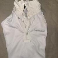 maglietta bianca da gara equitazione