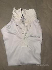 maglietta bianca da gara equitazione