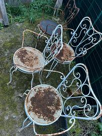 TAVOLO e SEDIE in ferro battuto