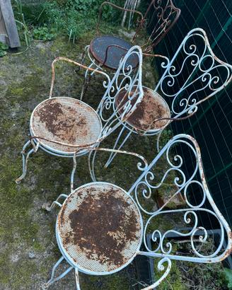 TAVOLO e SEDIE in ferro battuto