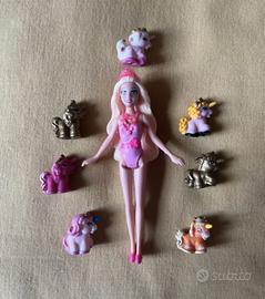 Raro Set Vintage Mini Barbie + Mini My Little Pony