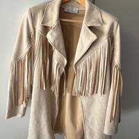 Giacca scamosciata con frange