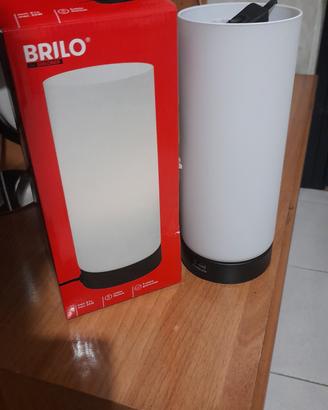 lampada da comodino con tubolare in vetro