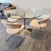 Tavolo Calligaris tondo in vetro da 120 cm 