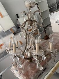Lampadario cristallo antico a gocce