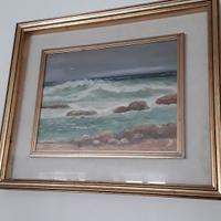 quadro dipinto con doppia cornice