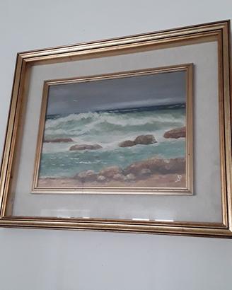 quadro dipinto con doppia cornice