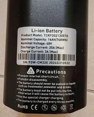 Batteria Engwe E26 +carica batterie