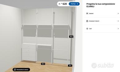 Struttura per cabina armadio