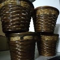 SET 4 CESTE IN VIMINI DIAMETRO 15CM PER PIANTE