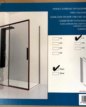 Box doccia angolare Kinedo GL6 110x75 nero opaco