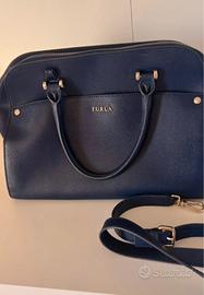 Borsa Furla Blu modello Elena Medium con tracolla
