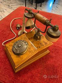 Telefono Vintage in Radica e Ottone - Anni '60/'70