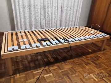 Letto con rete a doghe motorizzata