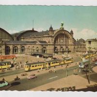 Cartolina Francoforte sul Meno Stazione anni 50