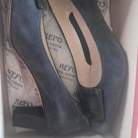 scarpe donna camoscio blu 