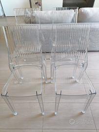 Set 4 Sedie Scab Glenda Policarbonato Trasparente
