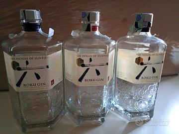 Set 6 bottiglie vuote roku gin