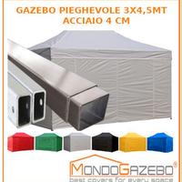 gazebo pieghevole 4,5x3 m acciaio 4cm impermeabile