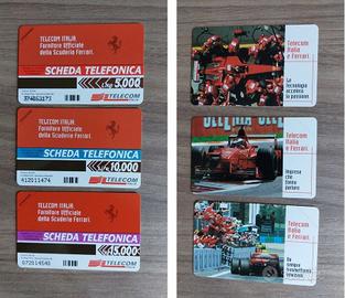serie completa 3 schede telefoniche Ferrari